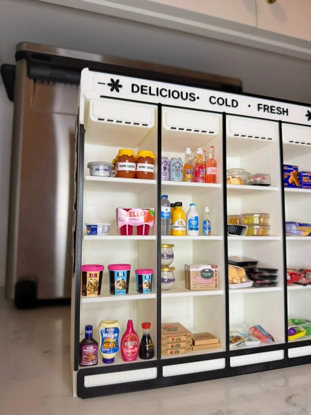 Mini Brands Fill the Fridge Compatible Shelf | 3D Printed Grocery Display Shelf